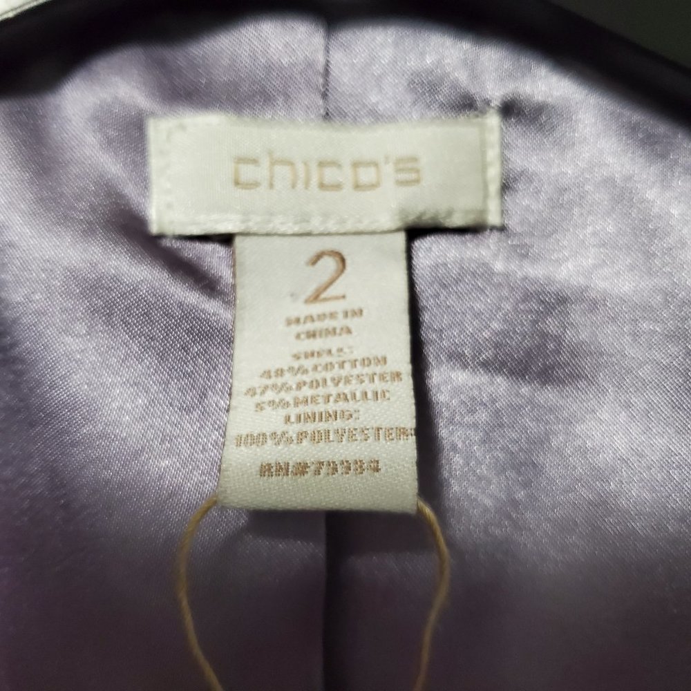 Chico's Metallic Lavender Button Jacket - image 5